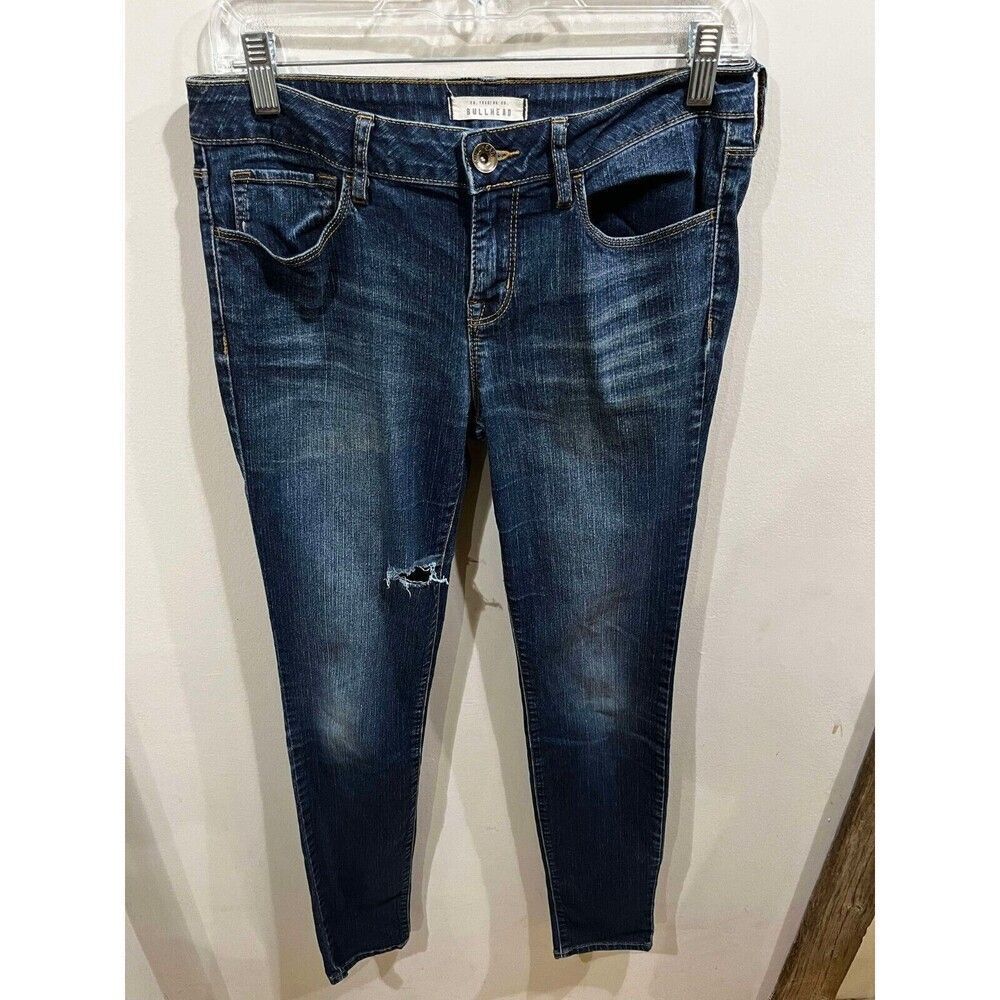 Bullhead Jeans Womens 9 Skinniest Blue Lowrise Denim Distressed Festival Casual